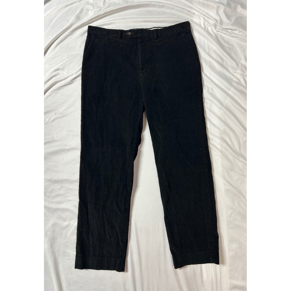 Lauren Ralph Lauren Mens Black Corduroy Pants Straight Leg 36W x 32L Cotton